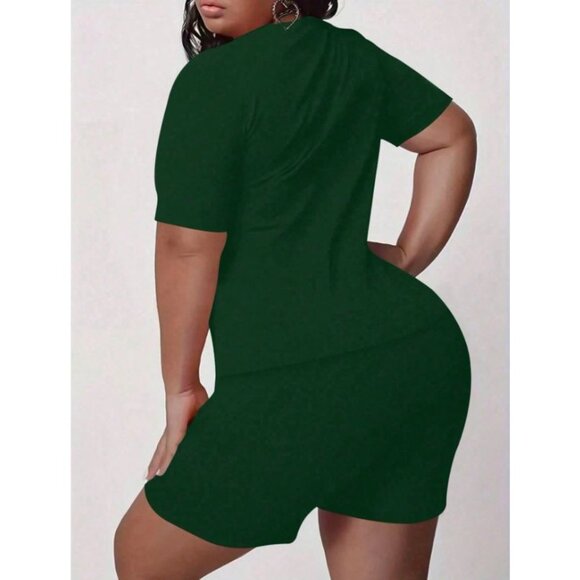 Shein Plus Size Round NeckShort Sleeve T-Shirt And‎ Leggings 2pcs/Set - Size 2XL - Picture 2 of 6